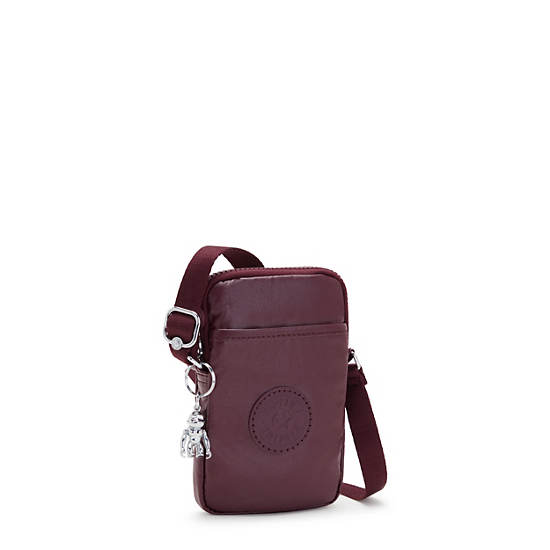 Torba Na Telefon Kipling Tally Metallic Crossbody Bordowe | PL 1845NW